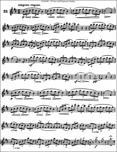 三十首基础及提高练习曲-NO.23-长笛五线谱|长笛谱