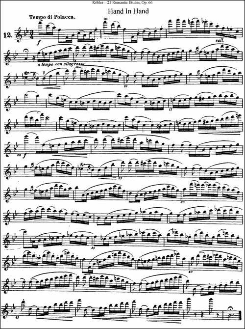 25首浪漫练习曲作品66号-NO.12-长笛五线谱|长笛谱