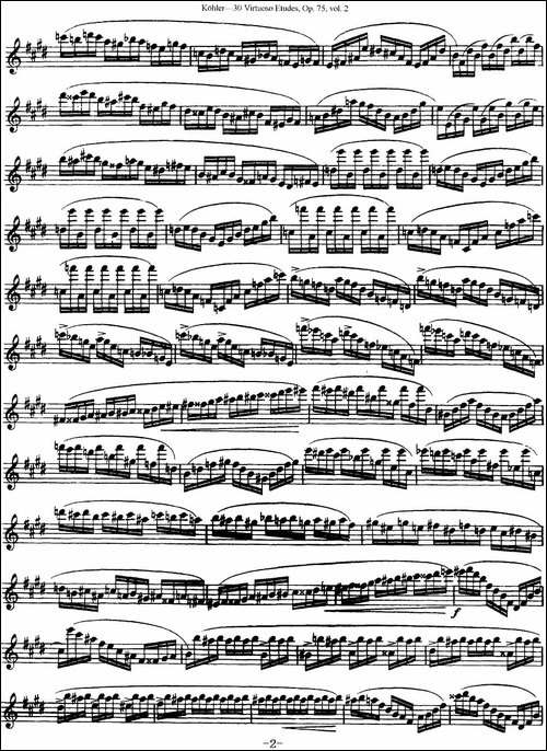 柯勒30首高级长笛练习曲作品75号-NO.13-长笛五线谱|长笛谱