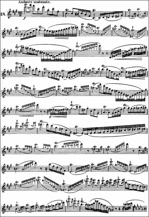 柯勒30首高级长笛练习曲作品75号-NO.18-长笛五线谱|长笛谱