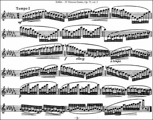 柯勒30首高级长笛练习曲作品75号-NO.24-长笛五线谱|长笛谱