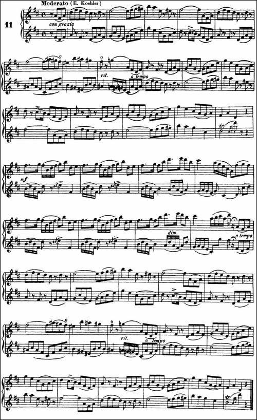 柯勒40首长笛提高练习曲OP.55-NO.11-长笛五线谱|长笛谱