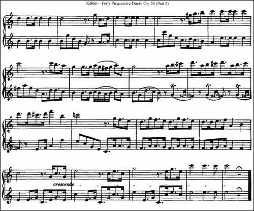 柯勒40首长笛提高练习曲OP.55-二重奏-NO.8-长笛五线谱|长笛谱