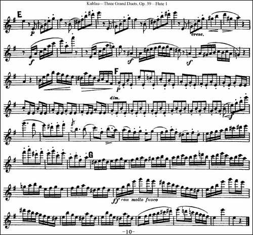 库劳长笛二重奏大练习曲Op.39——Flute-1-No.1-长笛五线谱|长笛谱