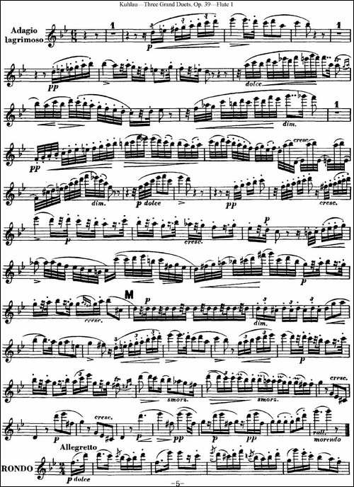 库劳长笛二重奏大练习曲Op.39——Flute-1-No.2-长笛五线谱|长笛谱