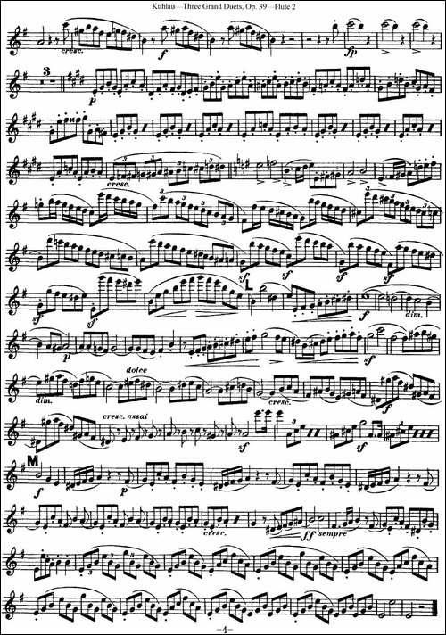 库劳长笛二重奏大练习曲Op.39——Flute-2-No.1-长笛五线谱|长笛谱 - 图4 库劳长笛二重奏大练习曲Op.39——Flute-2-No.1-长笛五线谱|长笛谱