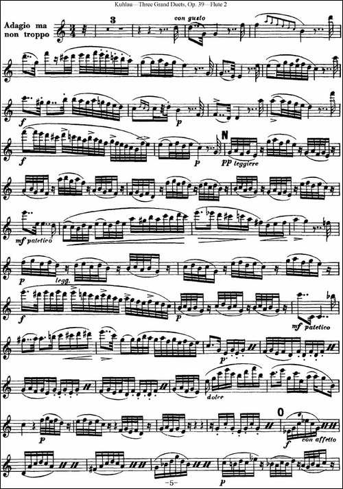库劳长笛二重奏大练习曲Op.39——Flute-2-No.1-长笛五线谱|长笛谱 - 图5 库劳长笛二重奏大练习曲Op.39——Flute-2-No.1-长笛五线谱|长笛谱
