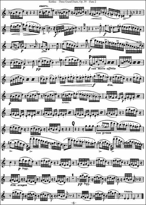 库劳长笛二重奏大练习曲Op.39——Flute-2-No.1-长笛五线谱|长笛谱 - 图6 库劳长笛二重奏大练习曲Op.39——Flute-2-No.1-长笛五线谱|长笛谱