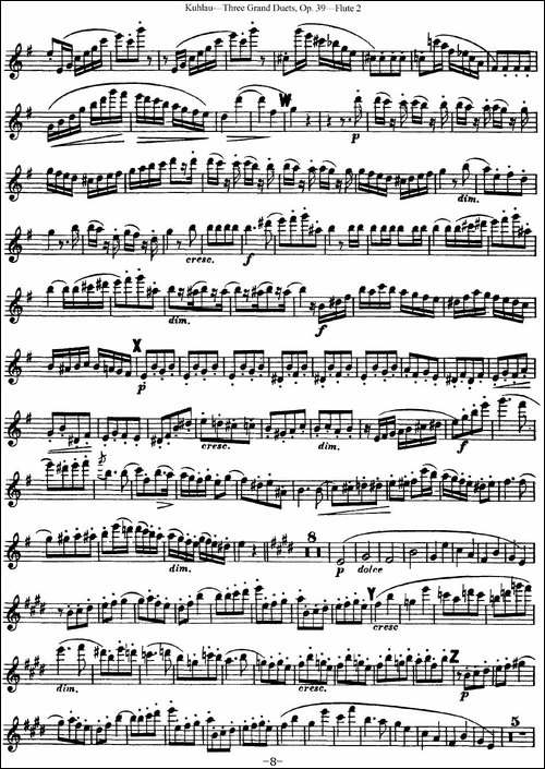 库劳长笛二重奏大练习曲Op.39——Flute-2-No.1-长笛五线谱|长笛谱 - 图8 库劳长笛二重奏大练习曲Op.39——Flute-2-No.1-长笛五线谱|长笛谱