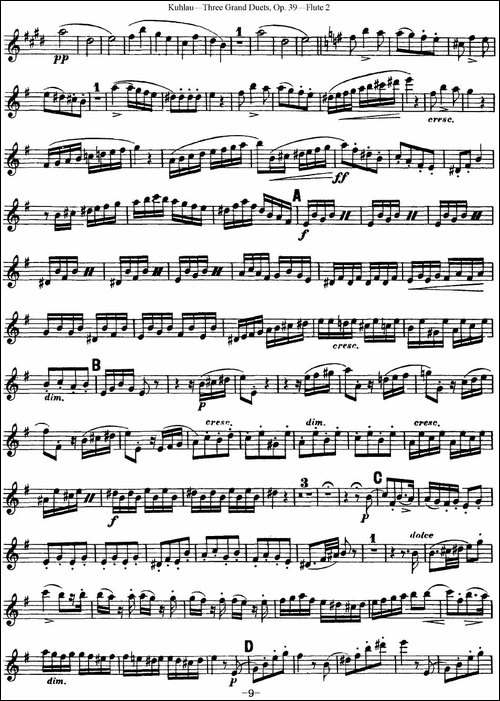 库劳长笛二重奏大练习曲Op.39——Flute-2-No.1-长笛五线谱|长笛谱 - 图9 库劳长笛二重奏大练习曲Op.39——Flute-2-No.1-长笛五线谱|长笛谱