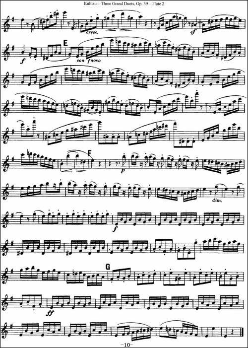 库劳长笛二重奏大练习曲Op.39——Flute-2-No.1-长笛五线谱|长笛谱 - 图10 库劳长笛二重奏大练习曲Op.39——Flute-2-No.1-长笛五线谱|长笛谱