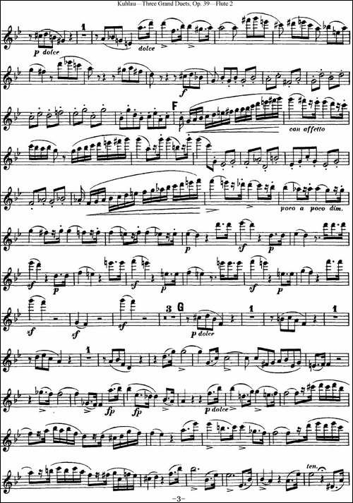 库劳长笛二重奏大练习曲Op.39——Flute-2-No.2-长笛五线谱|长笛谱 - 图3 库劳长笛二重奏大练习曲Op.39——Flute-2-No.2-长笛五线谱|长笛谱