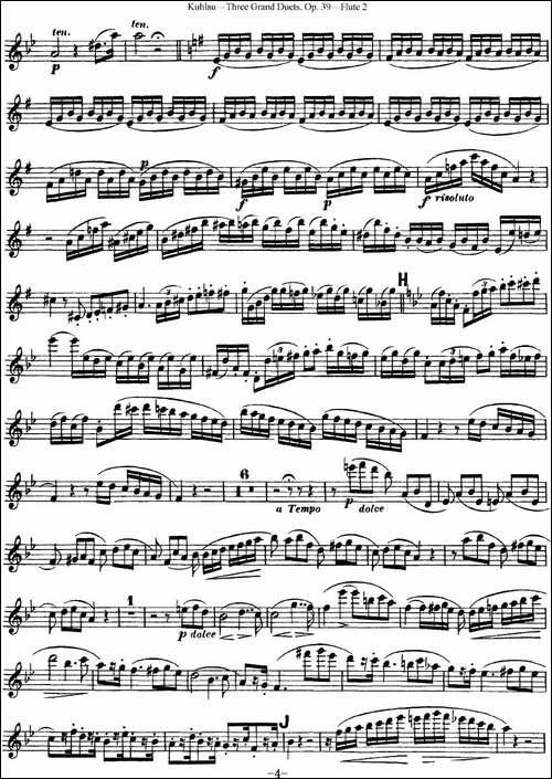 库劳长笛二重奏大练习曲Op.39——Flute-2-No.2-长笛五线谱|长笛谱 - 图4 库劳长笛二重奏大练习曲Op.39——Flute-2-No.2-长笛五线谱|长笛谱
