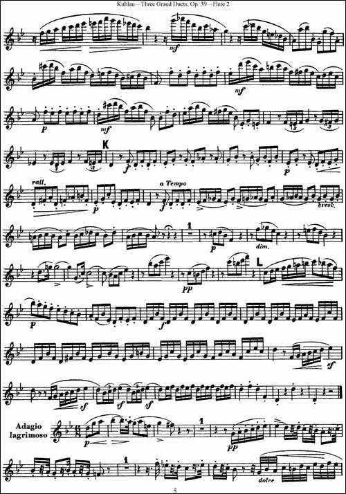 库劳长笛二重奏大练习曲Op.39——Flute-2-No.2-长笛五线谱|长笛谱 - 图5 库劳长笛二重奏大练习曲Op.39——Flute-2-No.2-长笛五线谱|长笛谱