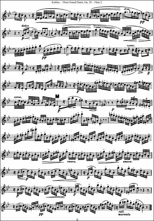 库劳长笛二重奏大练习曲Op.39——Flute-2-No.2-长笛五线谱|长笛谱 - 图6 库劳长笛二重奏大练习曲Op.39——Flute-2-No.2-长笛五线谱|长笛谱