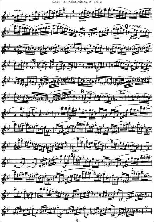 库劳长笛二重奏大练习曲Op.39——Flute-2-No.2-长笛五线谱|长笛谱 - 图8 库劳长笛二重奏大练习曲Op.39——Flute-2-No.2-长笛五线谱|长笛谱