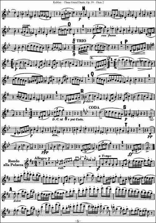 库劳长笛二重奏大练习曲Op.39——Flute-2-No.3-长笛五线谱|长笛谱