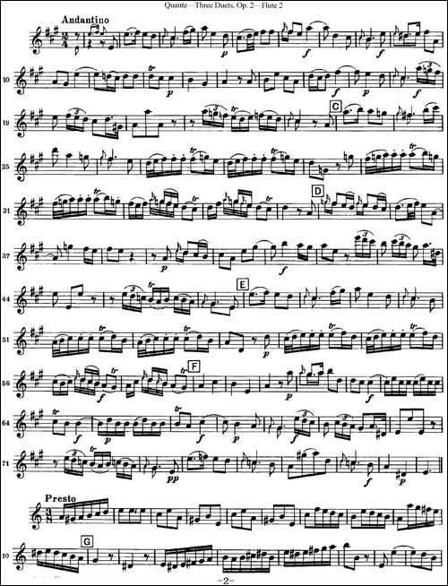 匡茨G大调长笛二重奏Op.2——Flute-2-No.2-长笛五线谱|长笛谱