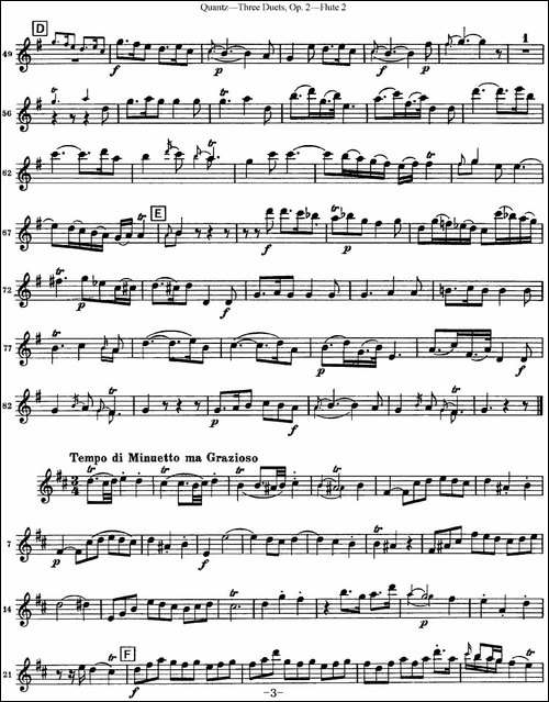 匡茨G大调长笛二重奏Op.2——Flute-2-No.3-长笛五线谱|长笛谱