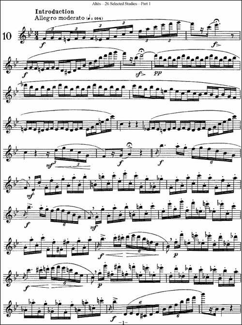 阿尔泰斯26首精选长笛练习曲-NO.10-长笛五线谱|长笛谱 - 图1 阿尔泰斯26首精选长笛练习曲-NO.10-长笛五线谱|长笛谱