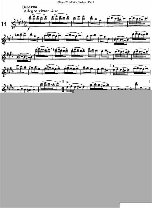 阿尔泰斯26首精选长笛练习曲-NO.14-长笛五线谱|长笛谱 - 图1 阿尔泰斯26首精选长笛练习曲-NO.14-长笛五线谱|长笛谱