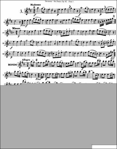 德维埃纳六个长笛二重奏小段Op.82——Flute-1--长笛五线谱|长笛谱