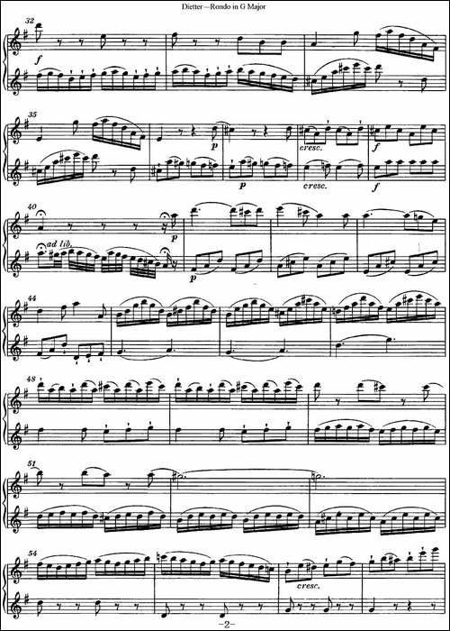 迪埃特长笛二重奏G大调回旋曲-Rondo-in-G-Majo-长笛五线谱|长笛谱