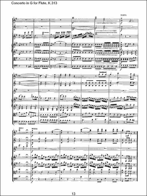 Concerto-in-G-for-Flute,-K.313-G调长笛协奏-长笛五线谱|长笛谱