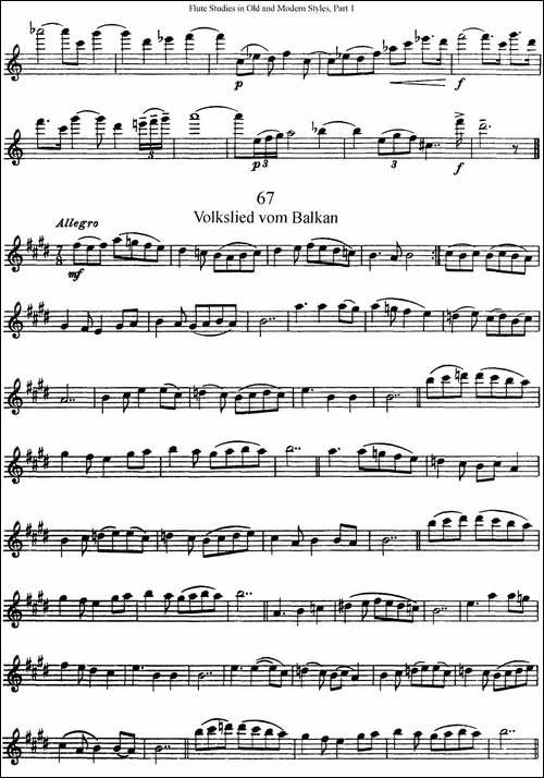 斯勒新老风格长笛练习重奏曲-第一-NO.65-NO.67-长笛五线谱|长笛谱