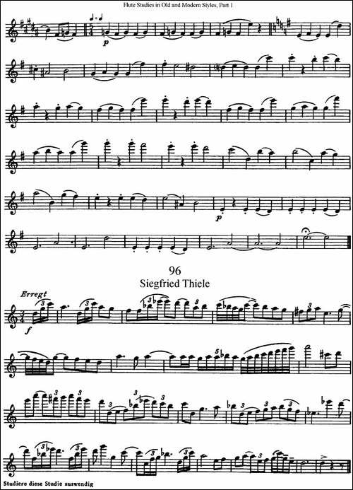 斯勒新老风格长笛练习重奏曲-第一-NO.95-NO.96-长笛五线谱|长笛谱