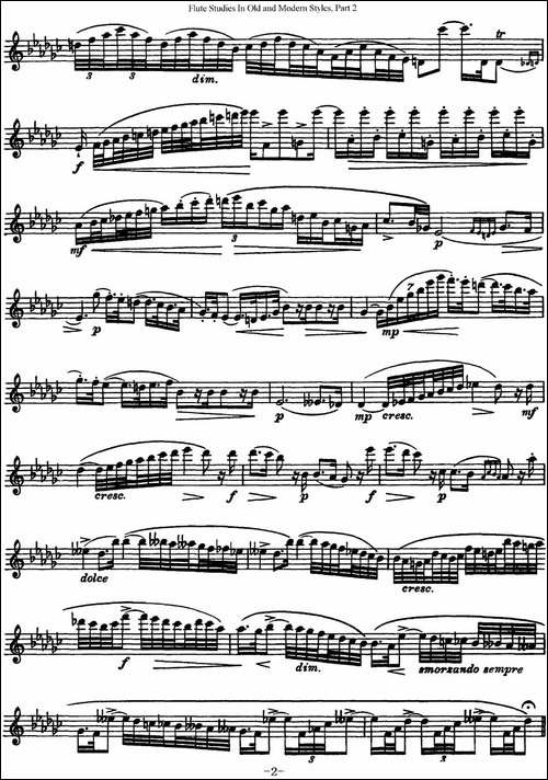 斯勒新老风格长笛练习重奏曲-第二-NO.26-长笛五线谱|长笛谱