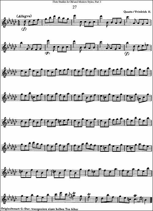 斯勒新老风格长笛练习重奏曲-第三-NO.27-长笛五线谱|长笛谱