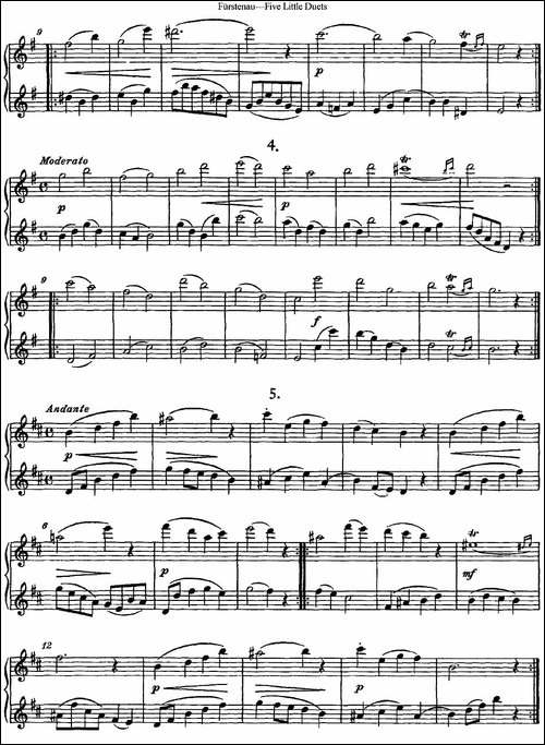 福斯特劳长笛重奏5小段-长笛五线谱|长笛谱