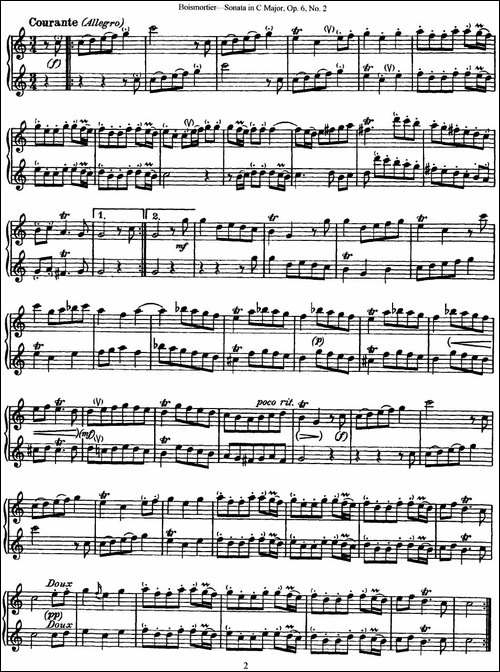博伊斯卯绨C大调双长笛奏鸣曲Op.6-NO.2-长笛五线谱|长笛谱 - 图2 博伊斯卯绨C大调双长笛奏鸣曲Op.6-NO.2-长笛五线谱|长笛谱