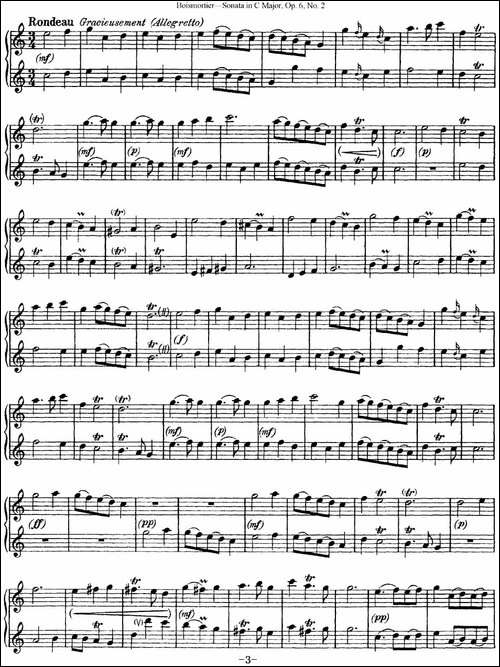 博伊斯卯绨C大调双长笛奏鸣曲Op.6-NO.2-长笛五线谱|长笛谱 - 图3 博伊斯卯绨C大调双长笛奏鸣曲Op.6-NO.2-长笛五线谱|长笛谱