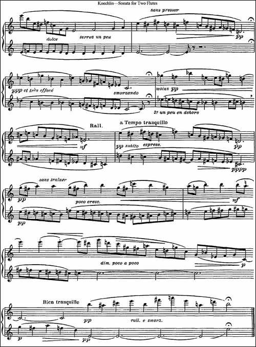 考埃琳双长笛奏鸣曲-NO.1-长笛五线谱|长笛谱