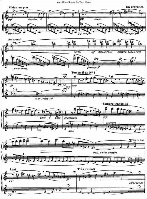 考埃琳双长笛奏鸣曲-NO.3-长笛五线谱|长笛谱