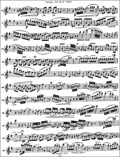 库默长笛三重奏Op.24-Flute-2-长笛五线谱|长笛谱