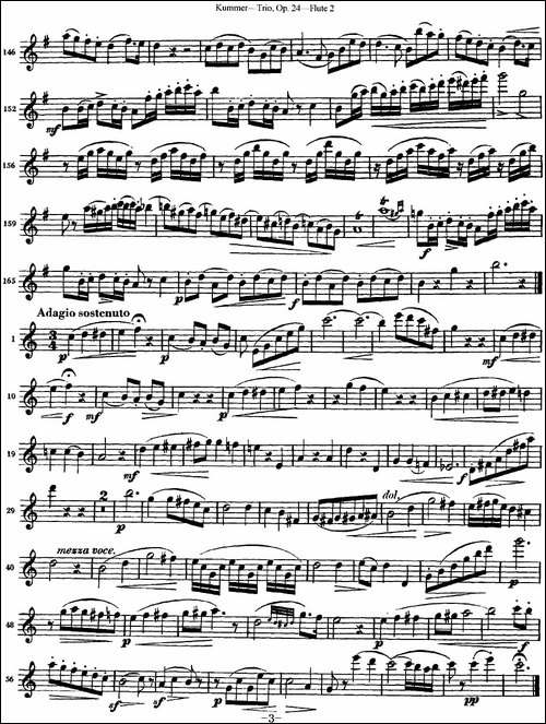 库默长笛三重奏Op.24-Flute-2-长笛五线谱|长笛谱