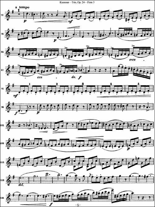 库默长笛三重奏Op.24-Flute-3-长笛五线谱|长笛谱