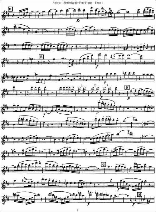 瑞查长笛四重奏-Flute-1-长笛五线谱|长笛谱