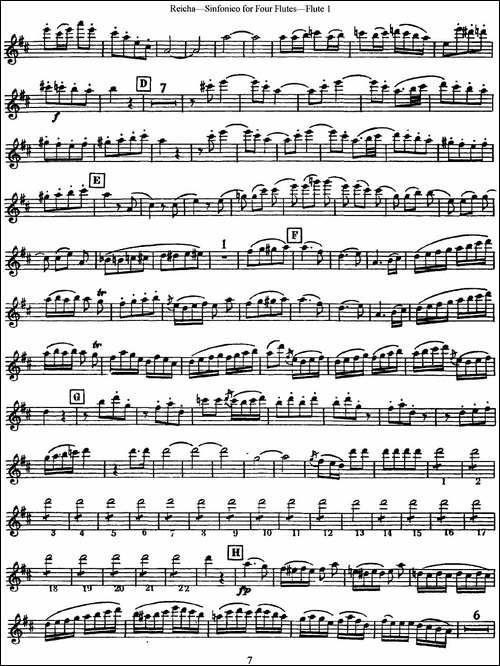 瑞查长笛四重奏-Flute-1-长笛五线谱|长笛谱