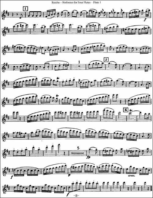 瑞查长笛四重奏-Flute-1-长笛五线谱|长笛谱