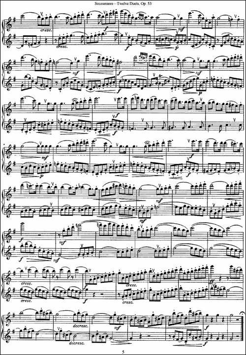 苏斯曼12首长笛重奏曲Op.53-NO.1-NO.4-长笛五线谱|长笛谱