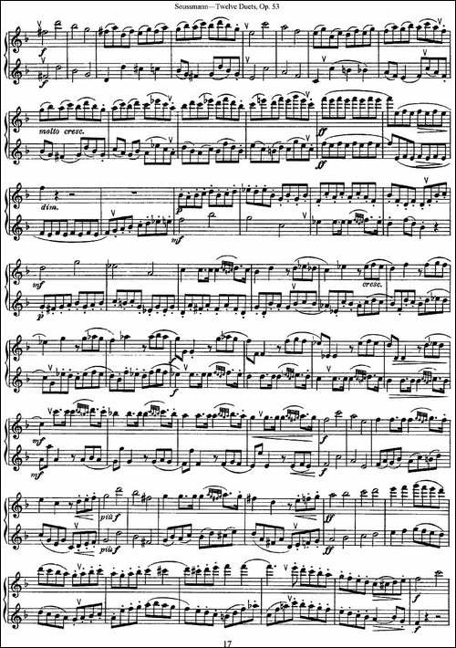 苏斯曼12首长笛重奏曲Op.53-NO.10-NO.11-长笛五线谱|长笛谱