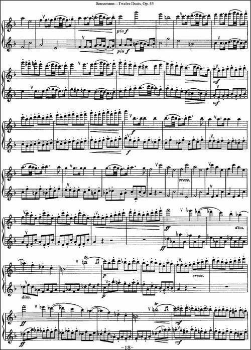 苏斯曼12首长笛重奏曲Op.53-NO.10-NO.11-长笛五线谱|长笛谱