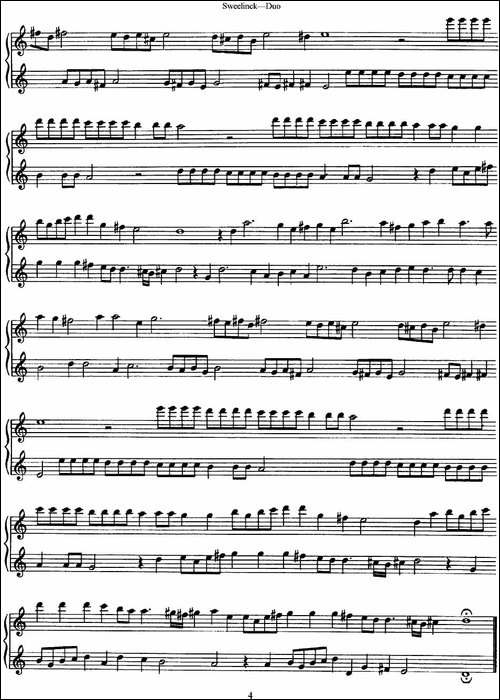 斯威利克长笛二重奏-长笛五线谱|长笛谱
