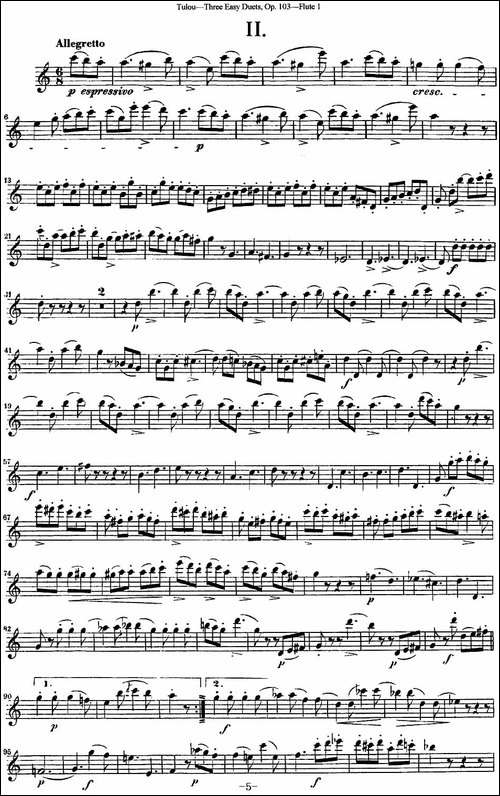 图露三首长笛简易重奏曲Op.103-Flute-1-NO.2-长笛五线谱|长笛谱
