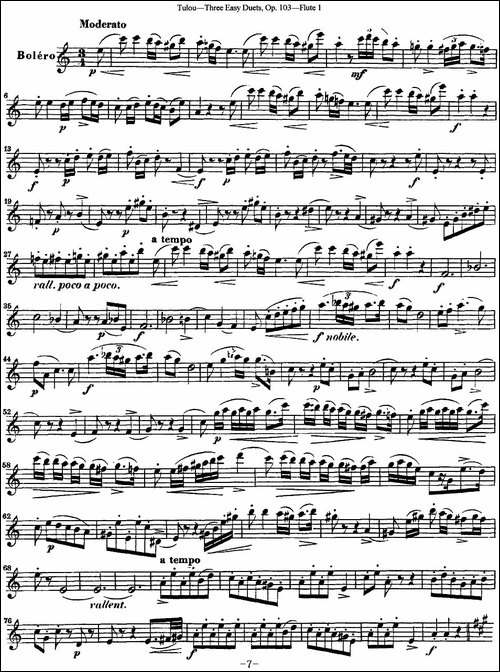 图露三首长笛简易重奏曲Op.103-Flute-1-NO.2-长笛五线谱|长笛谱