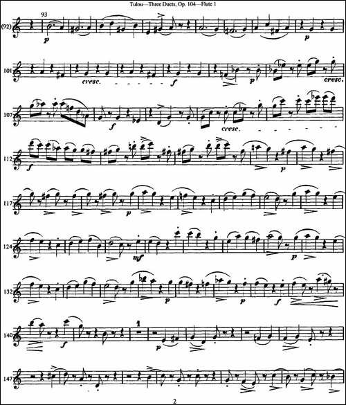 图露三首长笛简易重奏曲Op.104-Flute-1-NO.1-长笛五线谱|长笛谱